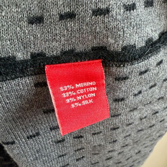 Krimson Klover Merino Silk Blend Sweater Dress Women Gray Stripe Long Sleeve M - Picture 5 of 10